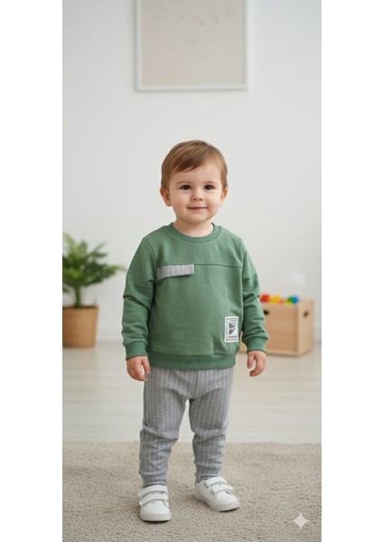 1-4 Yaş Bebek Çocuk Günlük 2’li Mevsimlik Takım |sweatshirt ve Pantolon Kombini Rahat ve Şık Tasarım modelleri