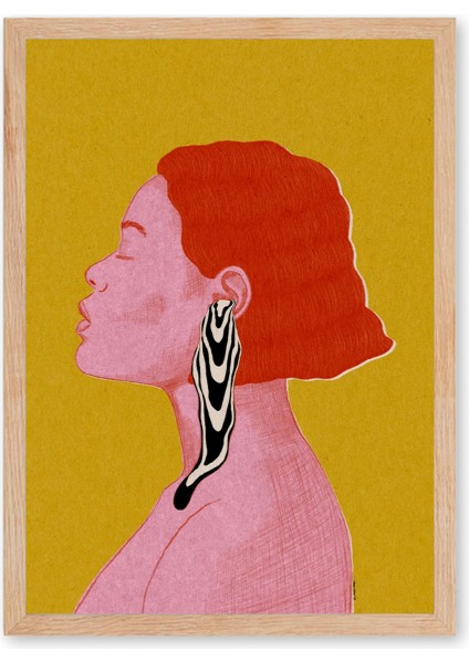 Bold Muse Poster - Doğal Ahşap Çerçeveli Tablo fırsatları