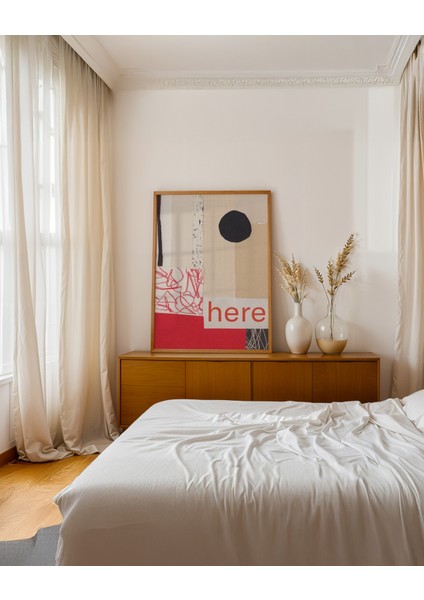 Here Collage Poster - Doğal Ahşap Çerçeveli Tablo fiyatları