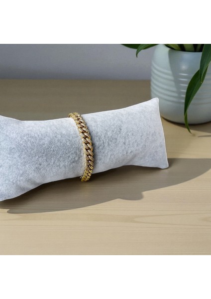 Vıp Seri 14K Gold Renk Çelik Bileklik- Rodyum Kaplama, Kararma Yapmaz, Lüks Zincir Model