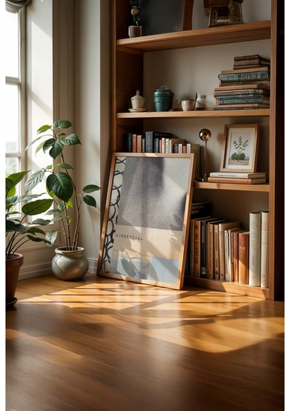 Fragmented Calm Poster - Doğal Ahşap Çerçeveli Tablo fırsatları