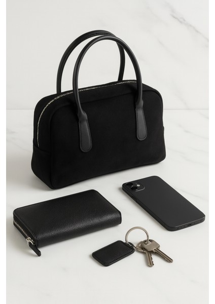 Lüks Süet Kadın El Çantası