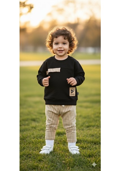 1-4 Yaş Bebek Çocuk Günlük 2’li Mevsimlik Takım |sweatshirt ve Pantolon Kombini Rahat ve Şık Tasarım