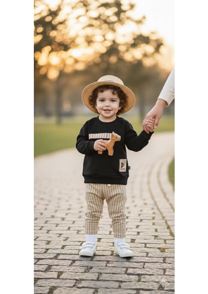 1-4 Yaş Bebek Çocuk Günlük 2’li Mevsimlik Takım |sweatshirt ve Pantolon Kombini Rahat ve Şık Tasarım modelleri