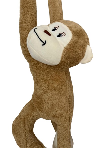 Sarılan Maymun Peluş Oyuncak, Kapıya Asılan Maymun Peluş, Elleri Cırt Cırtlı Maymun 130CM Kahve