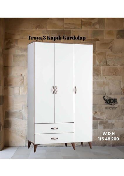 Troya 3 Kapılı Gardolap / Dolap