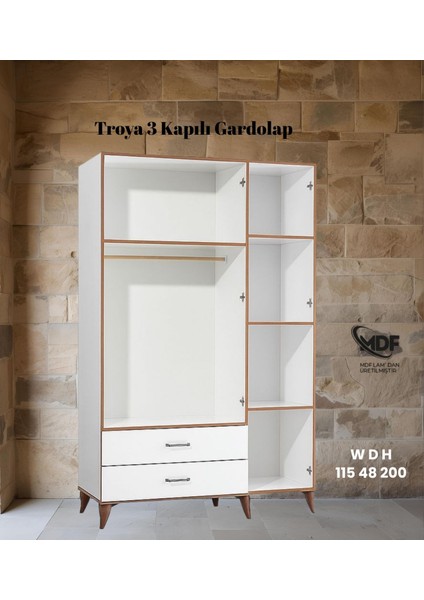 Troya 3 Kapılı Gardolap / Dolap fiyatları
