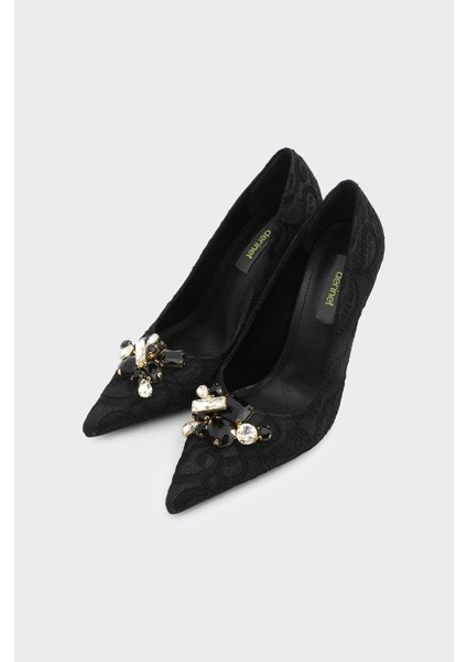 Dantelli Taş Aksesuarlı Kadın Abiye Ayakkabı fiyatları