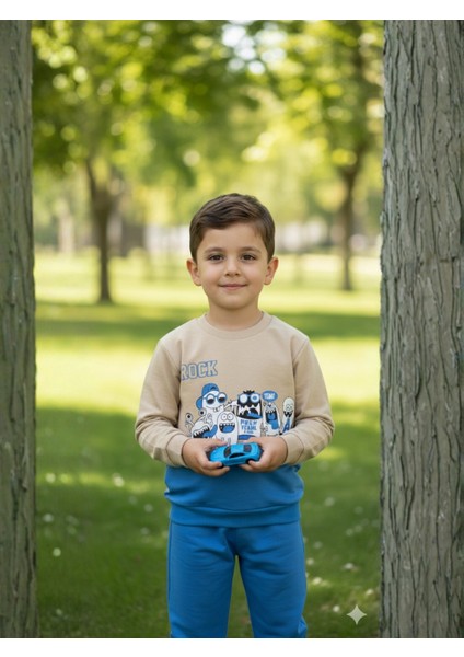 1-4 Yaş Bebek Çocuk Günlük 2’li Mevsimlik Takım |sweatshirt ve Pantolon Kombini Rahat ve Şık Tasarım