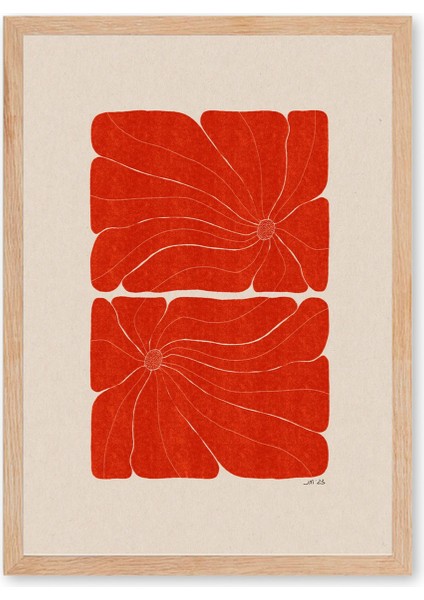 Tangerine Flow Poster - Doğal Ahşap Çerçeveli Tablo fiyatları