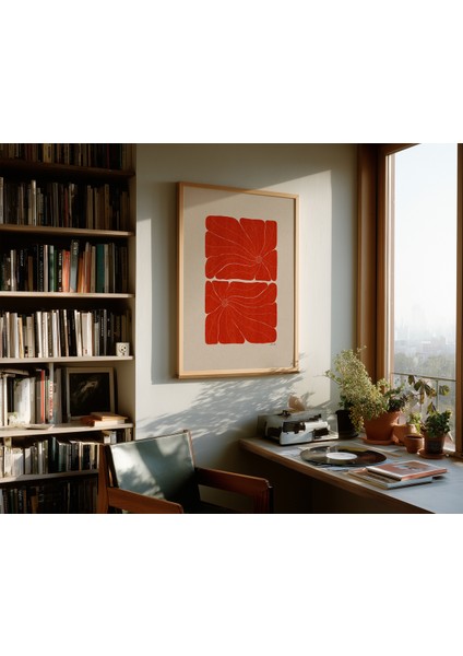 Tangerine Flow Poster - Doğal Ahşap Çerçeveli Tablo fırsatları