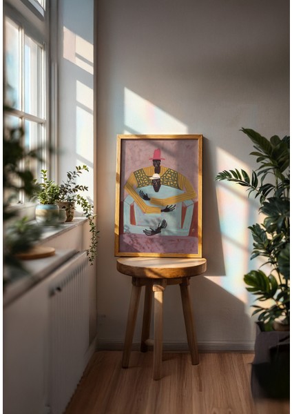 Layered Embrace Poster - Doğal Ahşap Çerçeveli Tablo