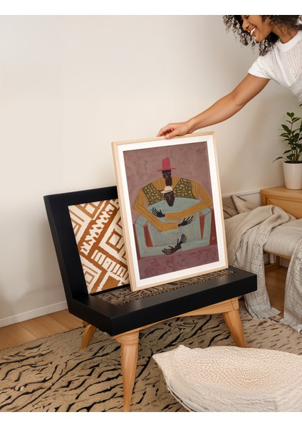 Layered Embrace Poster - Doğal Ahşap Çerçeveli Tablo modelleri