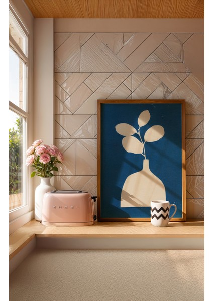 Indigo Still Life Poster - Doğal Ahşap Çerçeveli Tablo
