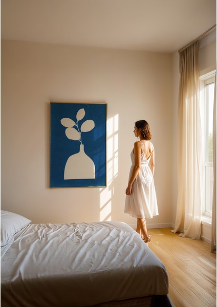 Indigo Still Life Poster - Doğal Ahşap Çerçeveli Tablo fiyatları