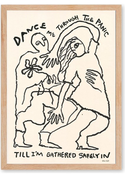 Panic Dance Poster - Doğal Ahşap Çerçeveli Tablo fırsatları