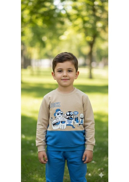 1-4 Yaş Bebek Çocuk Günlük 2’li Mevsimlik Takım |sweatshirt ve Pantolon Kombini Rahat ve Şık Tasarım fırsatları