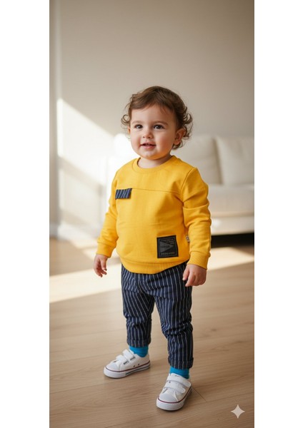 1-4 Yaş Bebek Çocuk Günlük 2’li Mevsimlik Takım |sweatshirt ve Pantolon Kombini Rahat ve Şık Tasarım indirimleri