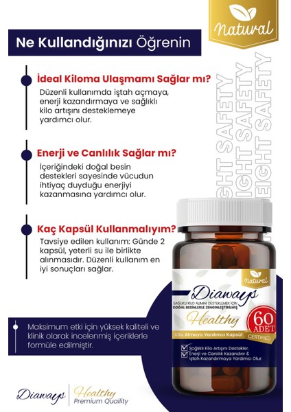 Kilo Almaya Iştah Açmaya Yardımcı Polen, Propolis Zerdeçal Tarçın Içeren Takviye Edici Gıda Bitkisel 60 Kapsül modelleri