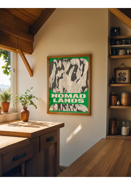 Nomad Lands Poster - Doğal Ahşap Çerçeveli Tablo