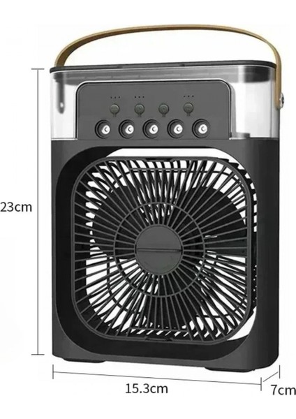 Taşınabilir 3 Farklı Mod Ayarlı 7 Farklı LED Işıklı Sulu Soğutmalı Taşınabilir Masaüstü USB Fan Vantilatör (4887) fırsatları