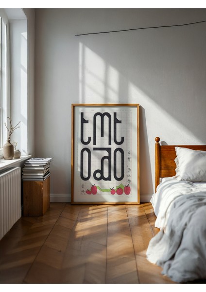 Tomato Code Poster - Doğal Ahşap Çerçeveli Tablo modelleri