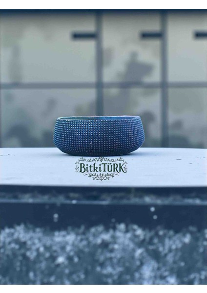 Hasır Görünümlü Beton Saksı Bonsai&çiçek Saksısı