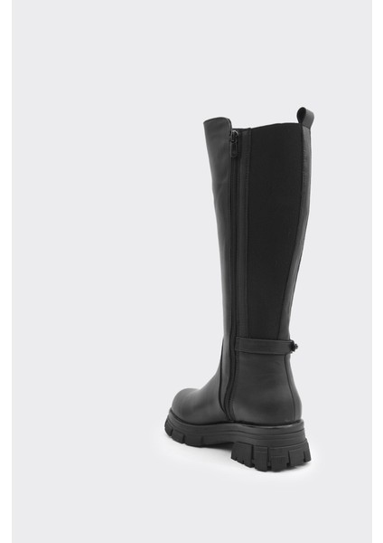 Hakiki Deri Fermuarlı Arka Kısım Streç Kadın Çizme modelleri