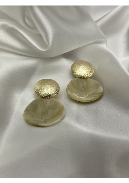 Mermer Desenli Oval Sarkıt Küpe fiyatları