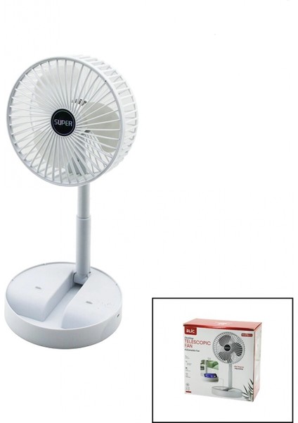 Masa Üstü Vantilatör USB Şarjlı Katlanır Fan=16.4cm - Uzayan AYAK=12.5-19CM 180 Derece Dönebilen Telefonluklu Bwfn-11 (4887)