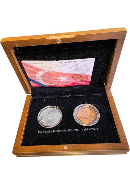 Istiklal Marşının Kabulü 12 Mart 1921 Mehmet Akif Ersoy Sertifikalı Kutulu Hatıra Parası
