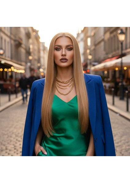 Düz Front Lace Gerçek Tül Peruk / Balköpüğü / 60/65CM