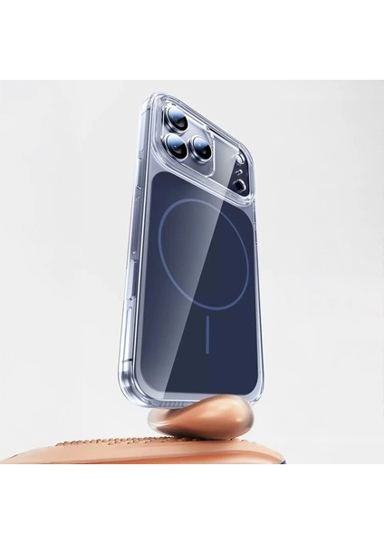 Apple iPhone 17 Pro Max Kılıf Redclick M-Safe Şarj Özellikli Şeffaf Kamera Kontrol Butonlu Lugano Kapak modelleri