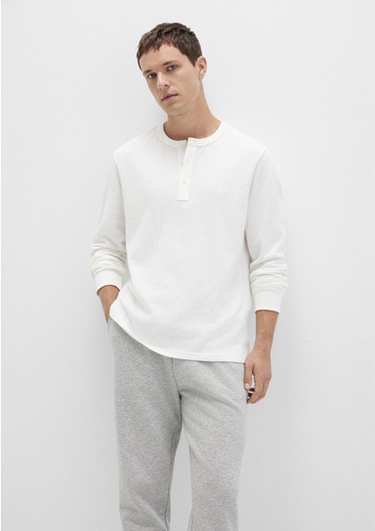 Ekru Uzun Kollu Tişört 0613115-70057