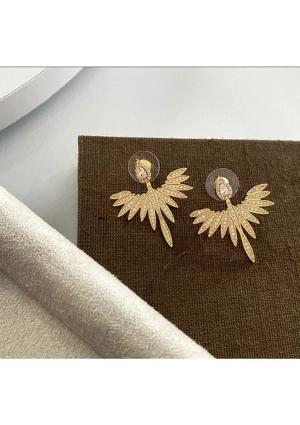 Vıp Özel Seri Taşlı Küpe Gold