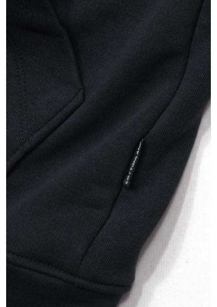 Erkek Field Normal Kesim Üç Iplik Şardonsuz Kapüşonlu Sweat Mont Koyu Gri