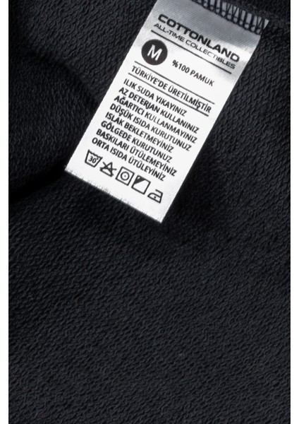 Erkek Field Normal Kesim Üç Iplik Şardonsuz Kapüşonlu Sweat Mont Koyu Gri