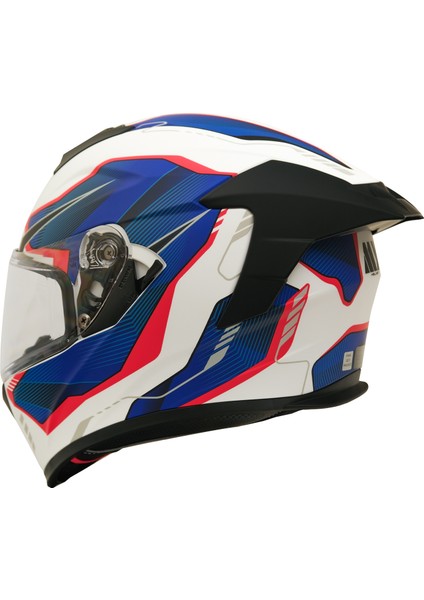 Gp My Helmet MKS001-WBR Yarış Spoiler Güneş Vizörlü Şeffaf Full Face Motosiklet Kaskı Xl indirimleri