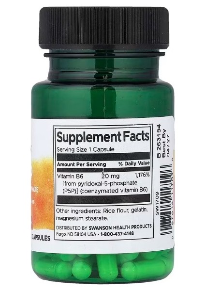 , P-5-P, 20 Mg, 60 Capsules fiyatları