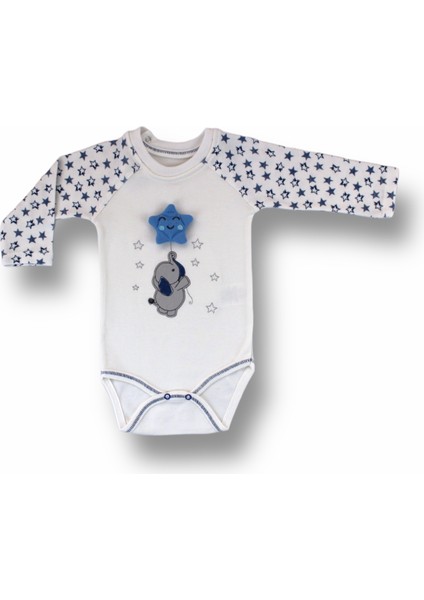 3-6 6-9 9-12 Ay Kutup Yıldızı Nakışlı Bandajlı Uzun Kollu Zıbınlı 3lü Erkek Bebek Takımı fiyatları