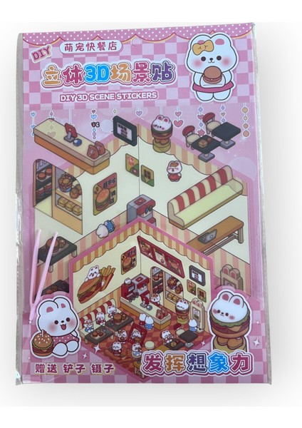 3D Sahne Çıkartma Sticker Kitabı – Çocuklar ve Yetişkinler Için Dıy Kendin Yap Sticker Oyun Seti, Hayal Gücünü Geliştiren Eğitici Aktivite fırsatları