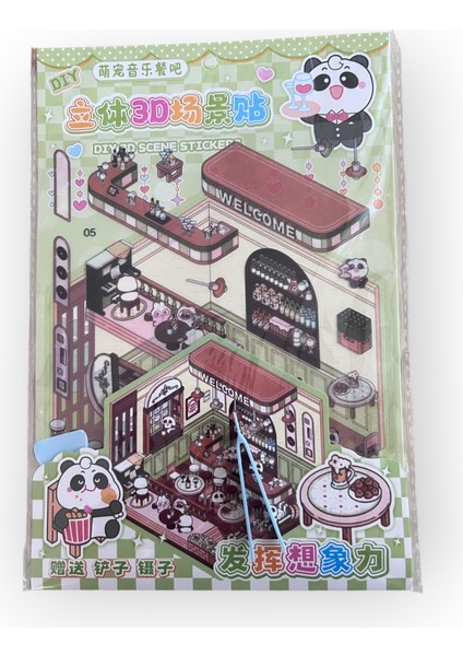 3D Sahne Çıkartma Sticker Kitabı – Çocuklar ve Yetişkinler Için Dıy Kendin Yap Sticker Oyun Seti, Hayal Gücünü Geliştiren Eğitici Aktivite