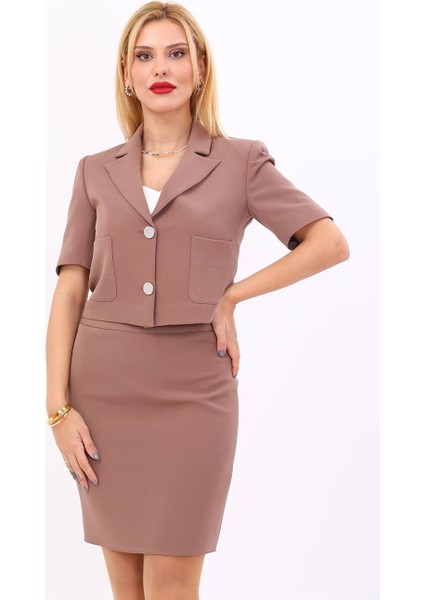 Erkek Yaka Kısa Ceket-Kahve fiyatları