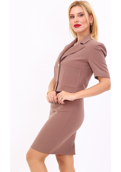 Erkek Yaka Kısa Ceket-Kahve modelleri