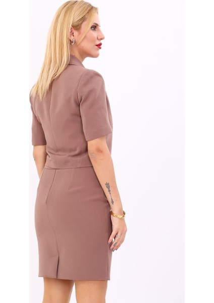 Erkek Yaka Kısa Ceket-Kahve fırsatları