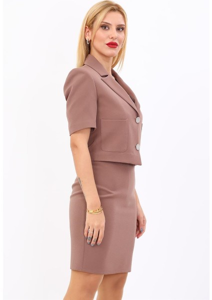 Erkek Yaka Kısa Ceket-Kahve indirimleri