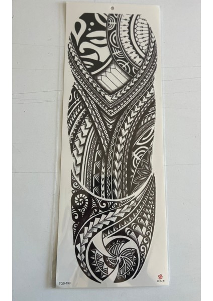 Dev Tribal 1 Hafta Kalıcı Tam Kol Kaplama Bacak Yapıştırma Geçici Dövme 46 cm