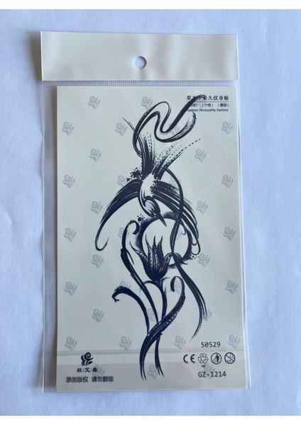 Kuş Lale 18X11 cm Yarı Kalıcı Geçici Dövme