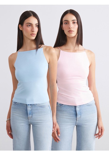 Yeni Sezon Halter Yaka Askılı Kadın Atlet 2'li