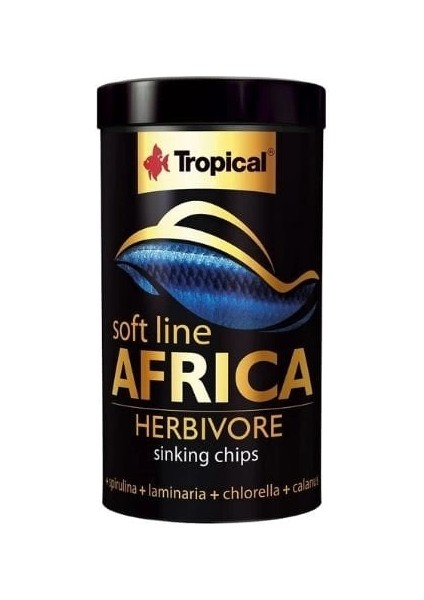 Tropical Softline Africa Herbivore Chips Otçul Afrika Balıkları Için Yumuşak Taneli Balık Yemi Medium 250 ml 130 gr